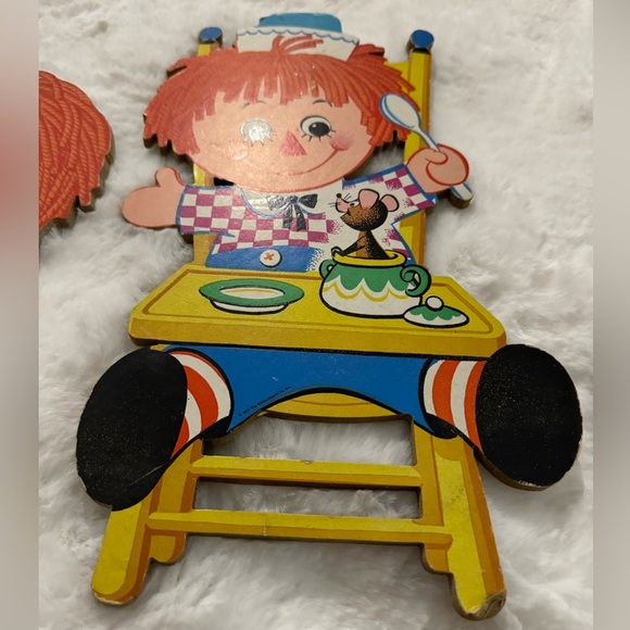 Raggedy Ann & Andy Vintage Nursery Kids Wall Plaque Decor Bobs-Merrill Cut Outs - Picture 12 of 15